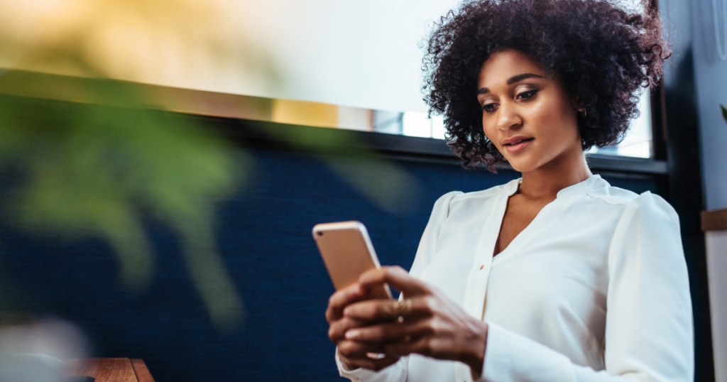 Retail Employee Engagement blog featuring woman on phone