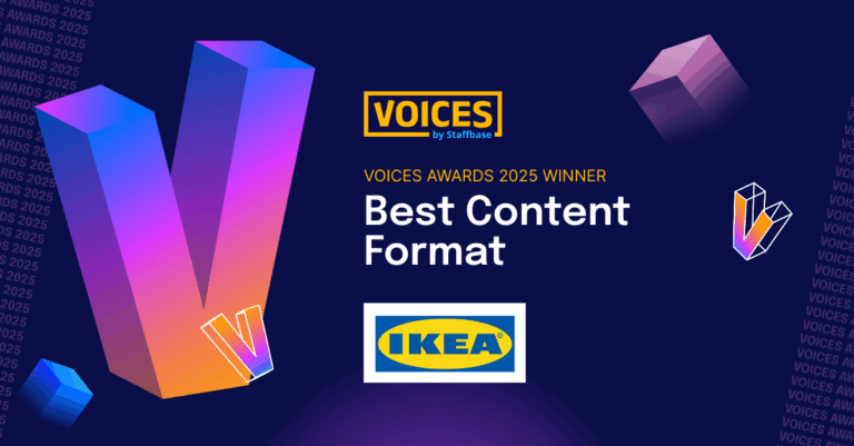 graphic of a V for VOICES Awards Best Content Format IKEA