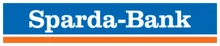 Logo of Sparda-Bank with white text on a blue background, bordered by a thin orange stripe at the bottom.