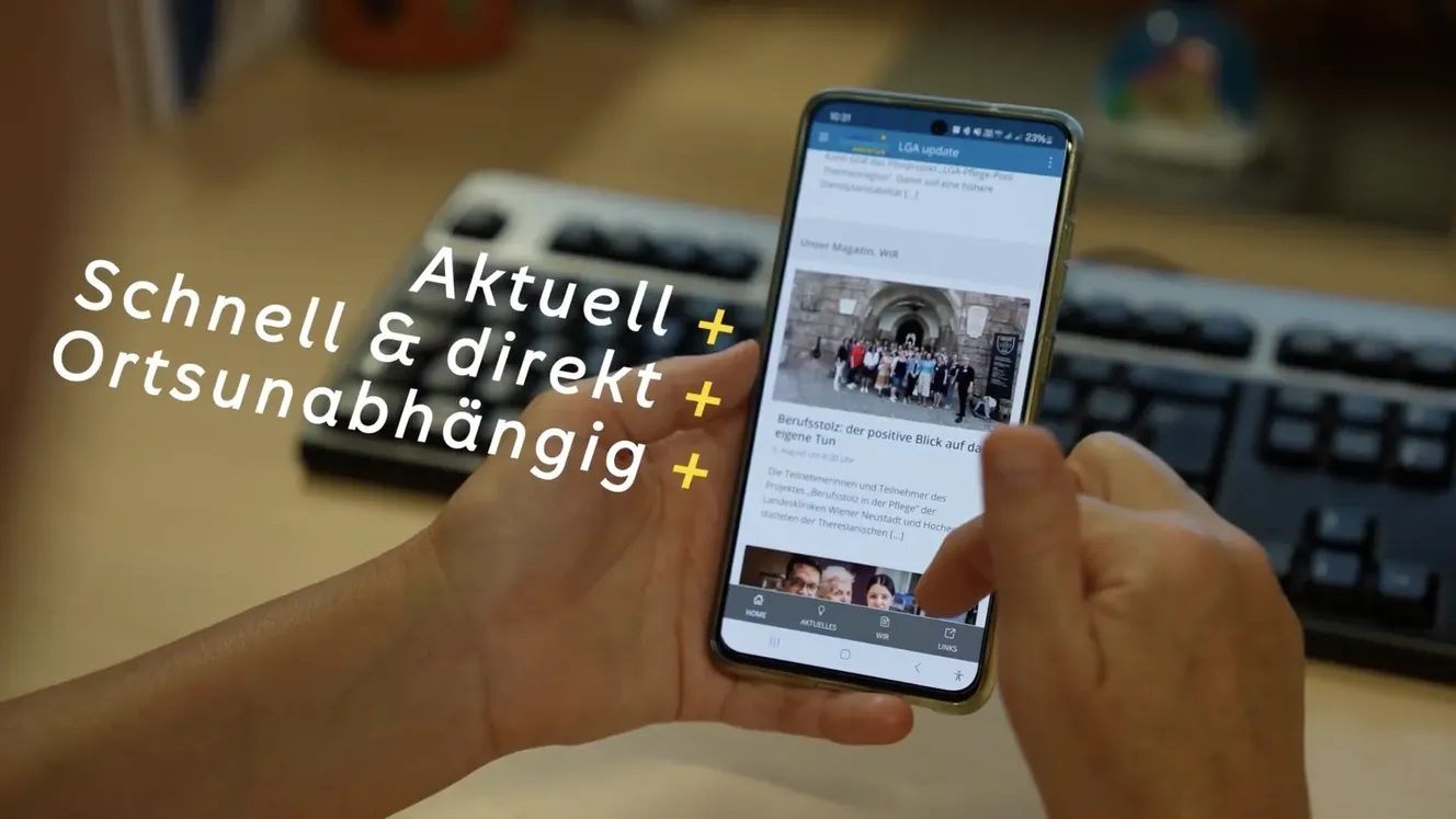 NÖ LGA App wird gescrollt