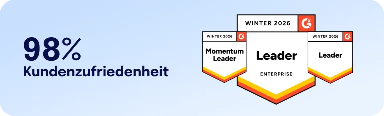 98 % Kundenzufriedenheit – Staffbase G2 Badges Winter 2026: Momentum Leader, Enterprise Leader