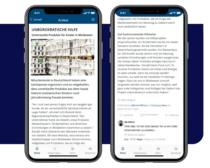 Geberit Intranet inhalt