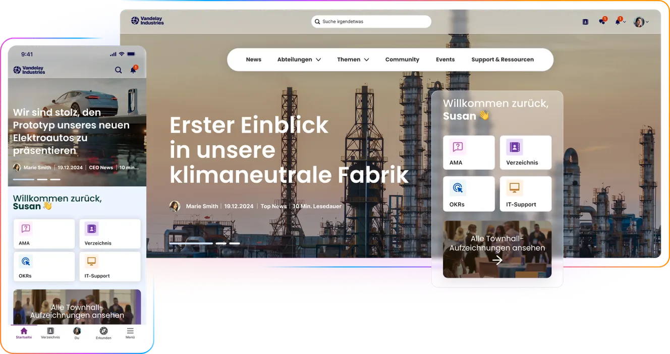 Staffbase Intranet App Vorschau
