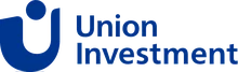 Blue logo of Union Investment with a stylized "U" and circle on the left, and the company name in bold blue text on the right.
