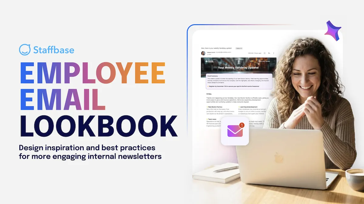 Employee email lookbook cover page