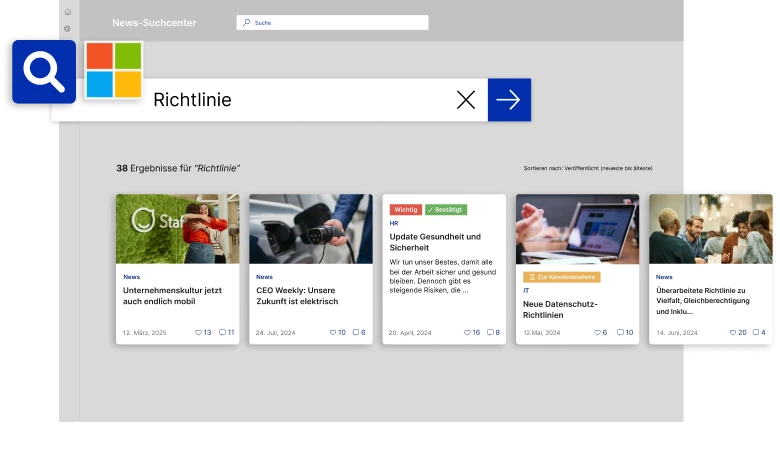 m365 & staffbase suchfunktion