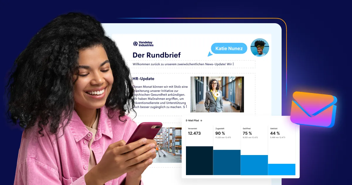 Woman reading here email on her smartphone