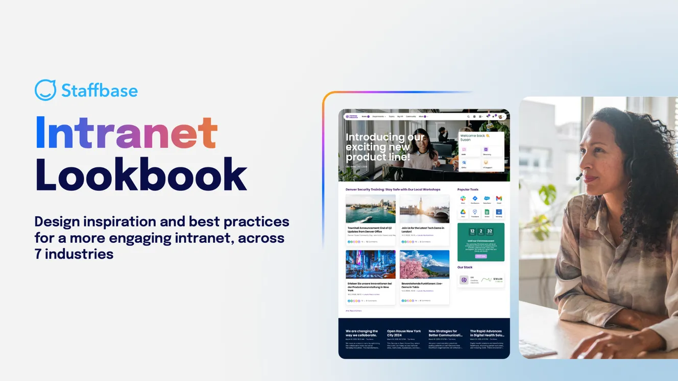 A photo of Staffbase's Intranet Lookbook front page