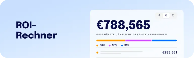 Staffbase ROI-Rechner – Vorschau eines Balkendiagramms im Browser