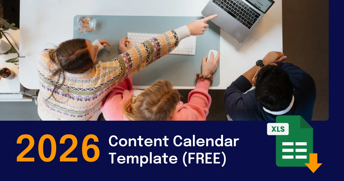2026 content calendar template for Excel and Google Sheets