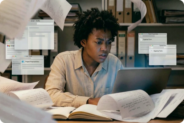 woman typing on laptop