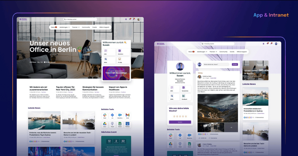 Neues Design für Staffbase Intranet und Mitarbeiter-App