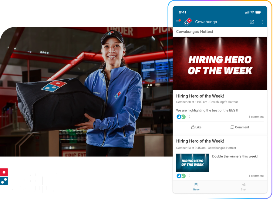 Woman delivering pizza