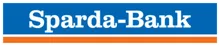 Logo of Sparda-Bank with white text on a blue background, bordered by a thin orange stripe at the bottom.