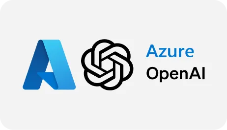 Logos of Azure and OpenAI side by side, with the text "Azure OpenAI" on the right.