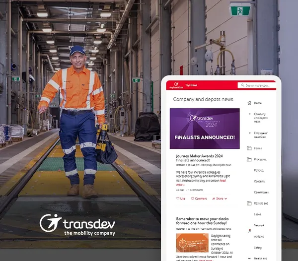 Transdev case study Employee App screen