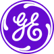 GE Healthcare logo, a purple circular badge featuring the white cursive GE monogram.