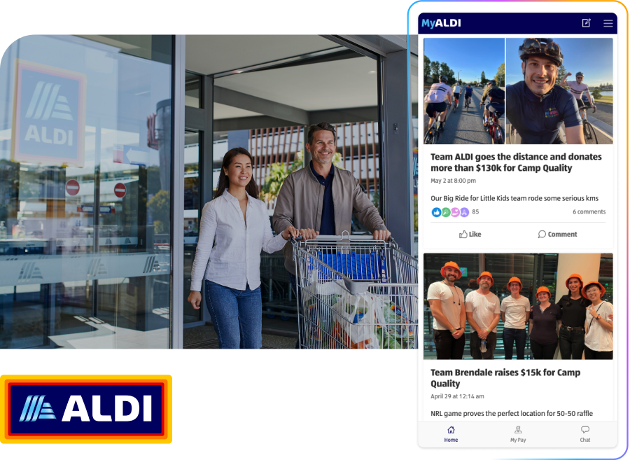 Aldi app and logo screenshot