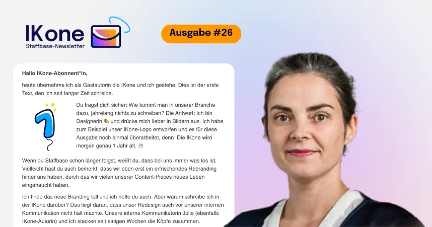 IKone #26_ {{ personalization_token('contactfirstname', 'Liebe IKone') }}, beziehst du dein Designteam in die interne Kommunikation mit ein