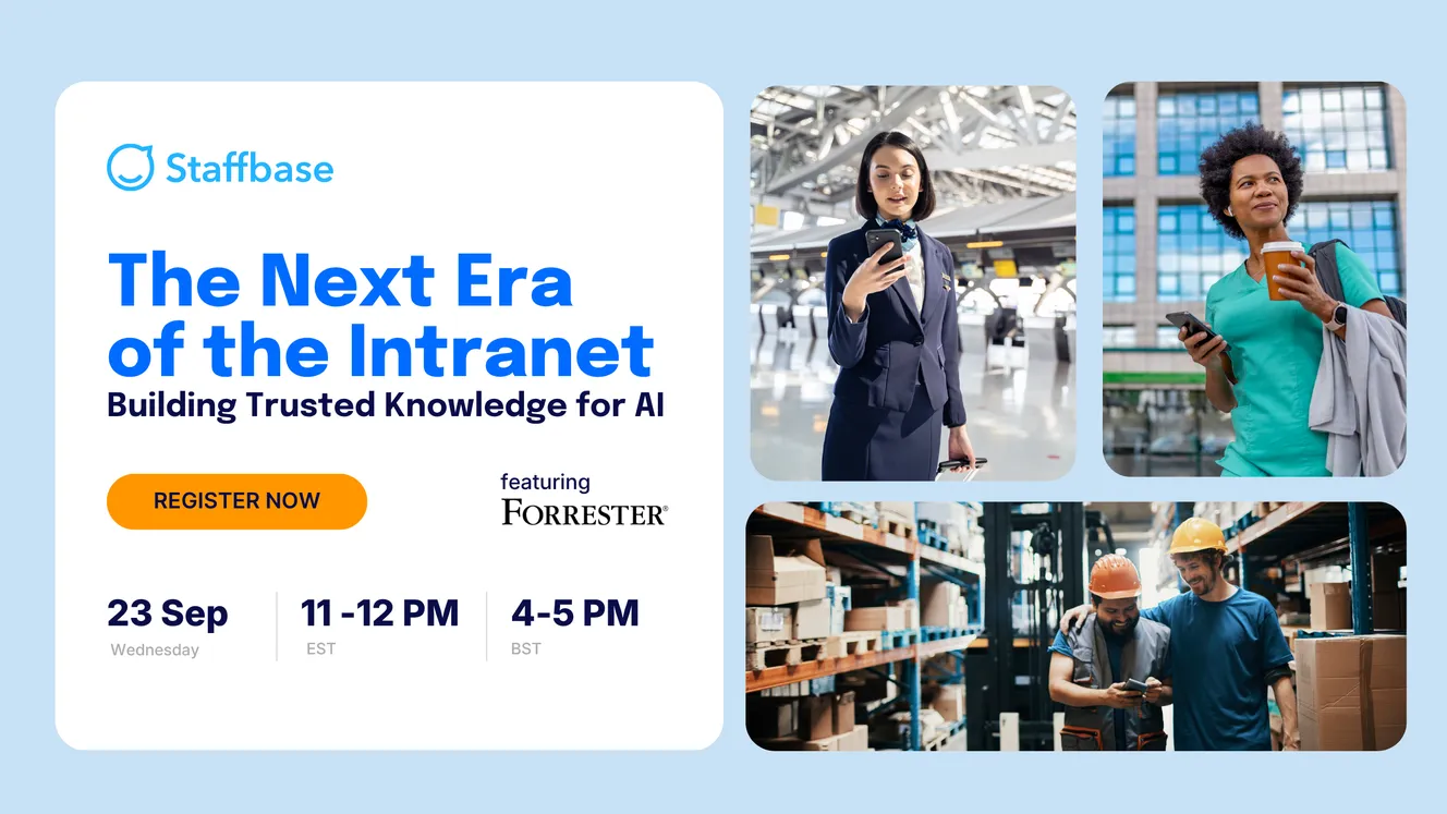 Forrester landing page graphic with professionals on mobile