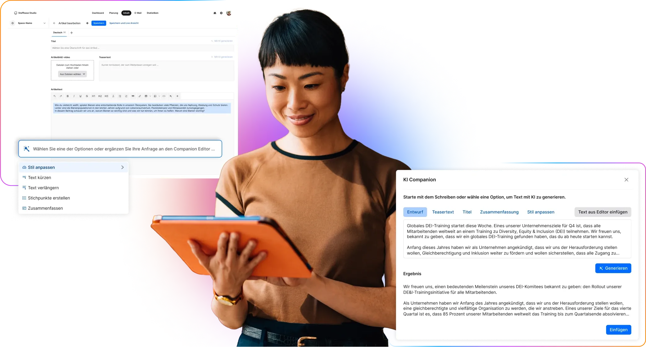 Staffbase Companion in benutzung
