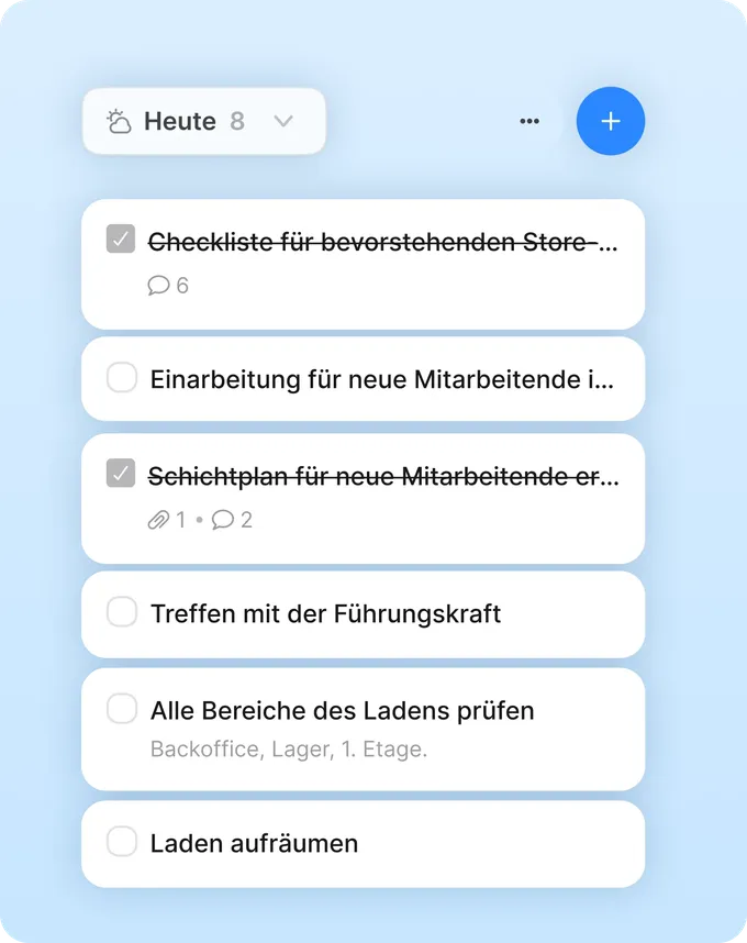 Tasks retail DE
