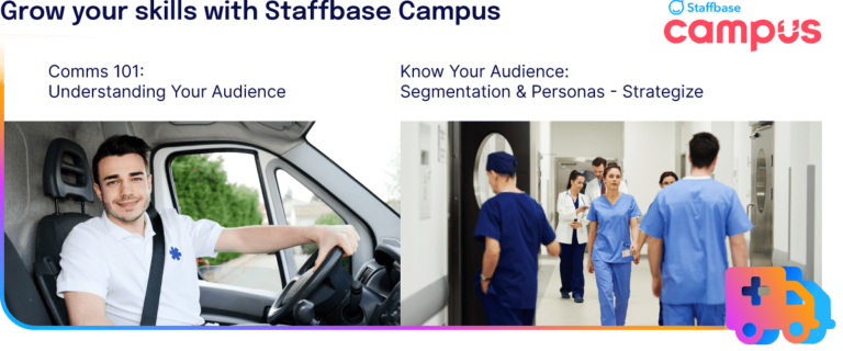 image of man in car and image of medical professionals