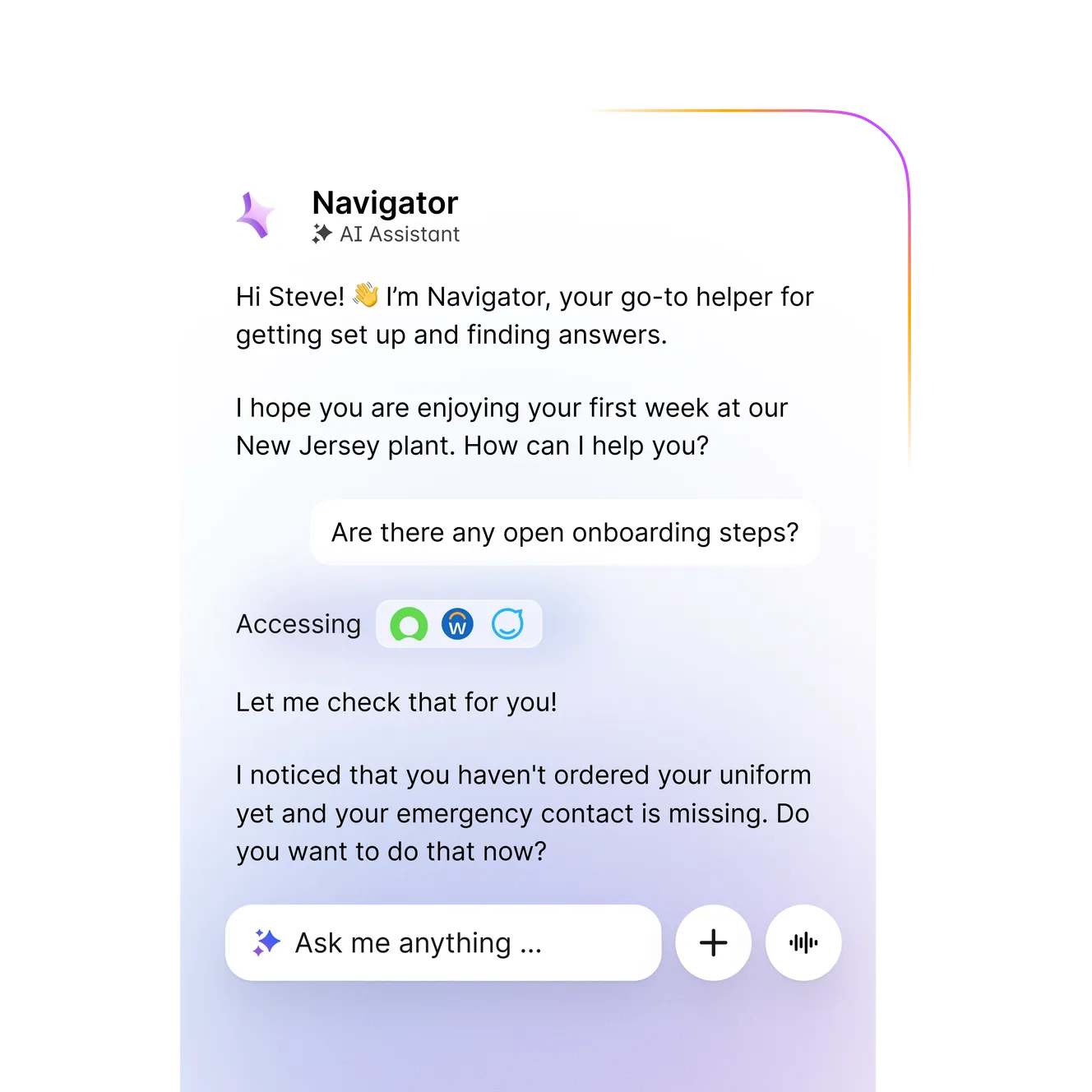 Navigator EN accessing onboarding steps