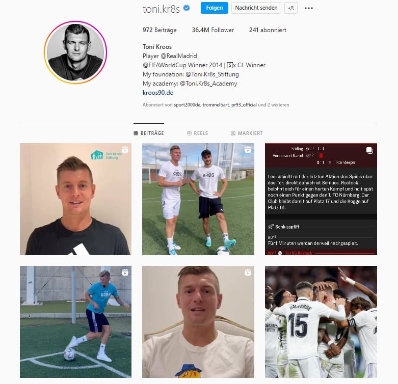 Influencer Toni Kroos