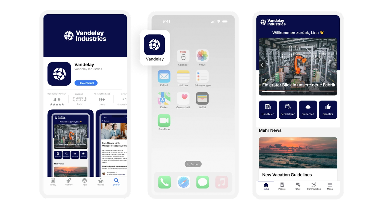 Staffbase App gebrandet