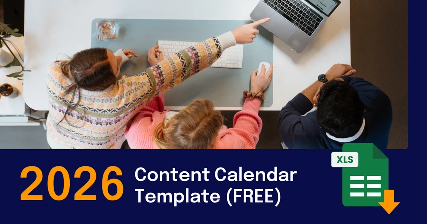 2026 content calendar template for Excel and Google Sheets