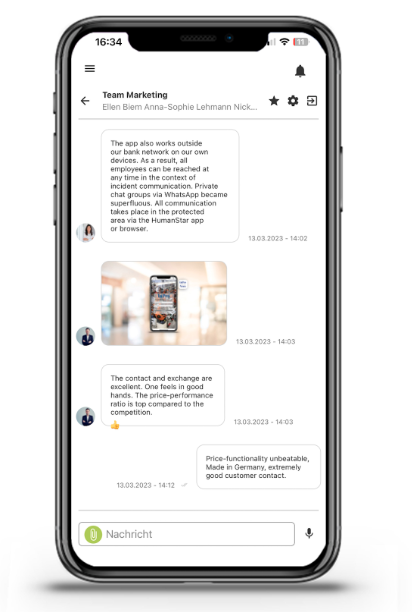 Mitarbeiter-App von HumanstarsApp
