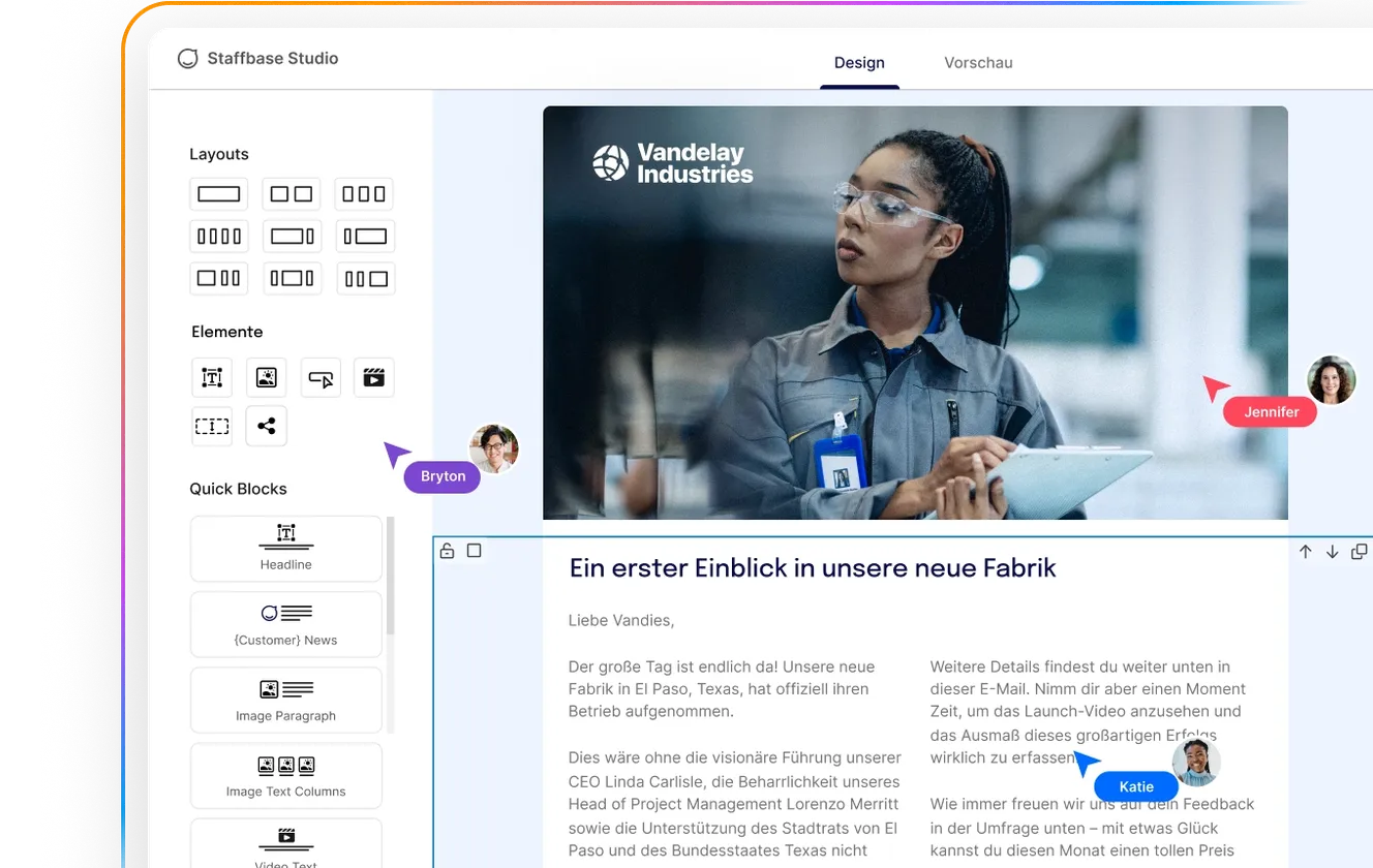 Employee Email screen