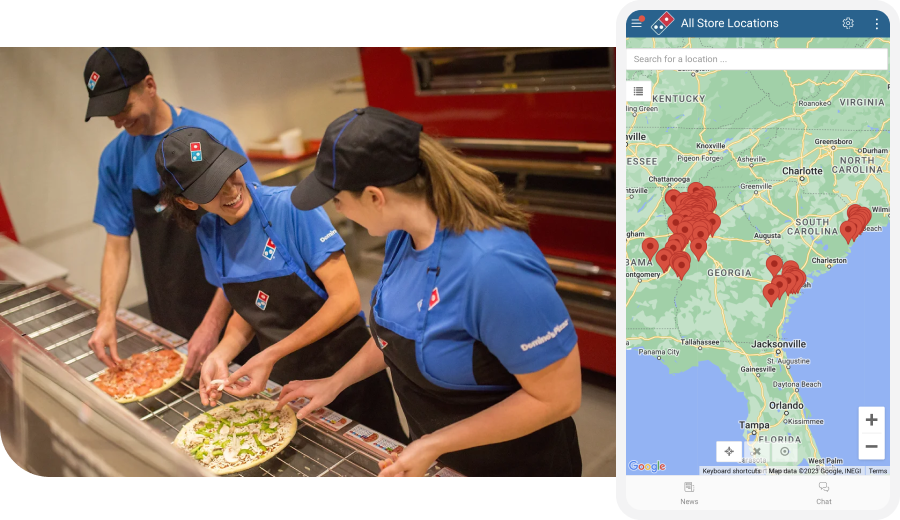 People preparing pizza