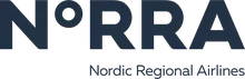 Logo of Nordic Regional Airlines featuring the text "NORRA" in dark blue, with "Nordic Regional Airlines" written below.