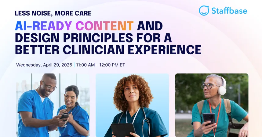Healthcare workers landing page photo for Less Noise, More Care webinar