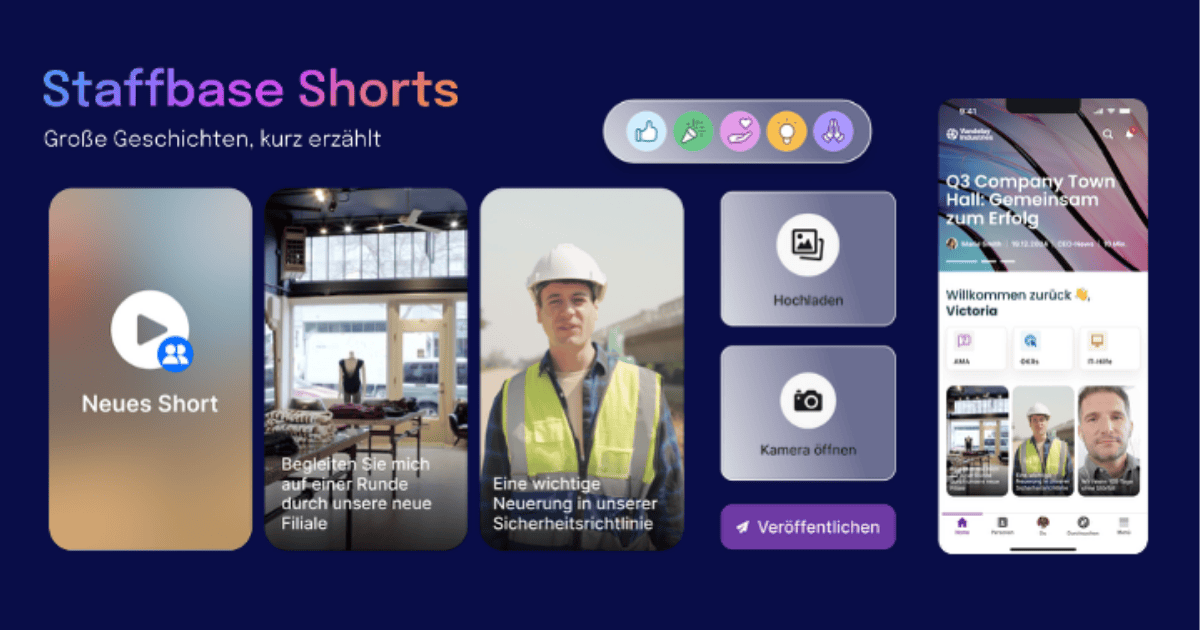 Neu vorgestellt auf der Voices 2025: Staffbase Shorts für moderne Video-Kommunikation in der Mitarbeiter-App